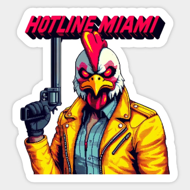 Hotline Miami character-For pixel gamers lovers Sticker by CachoPlayer